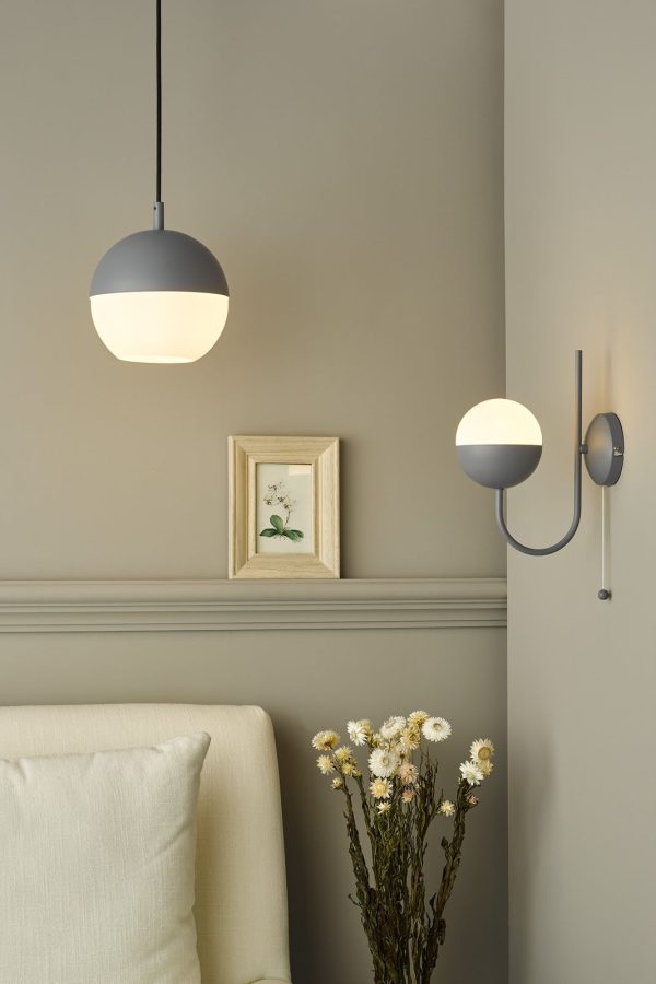 Andre Single Wall Light Grey Opal Glass - Image 8