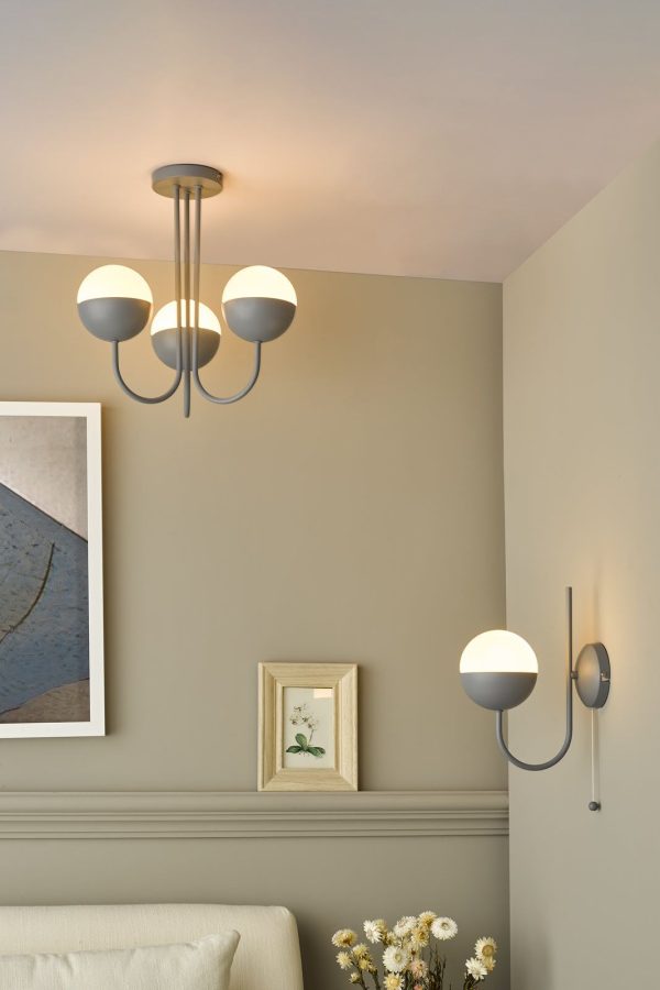 Andre Single Wall Light Grey Opal Glass - Image 9