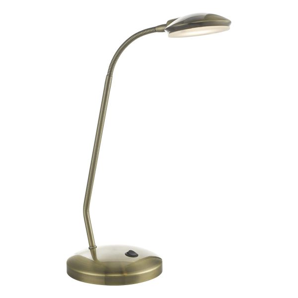 Aria Task Lamp Antique Brass LED