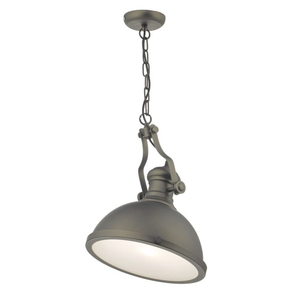 Arona 1lt Pendant Antique Pewter & Glass - Image 2