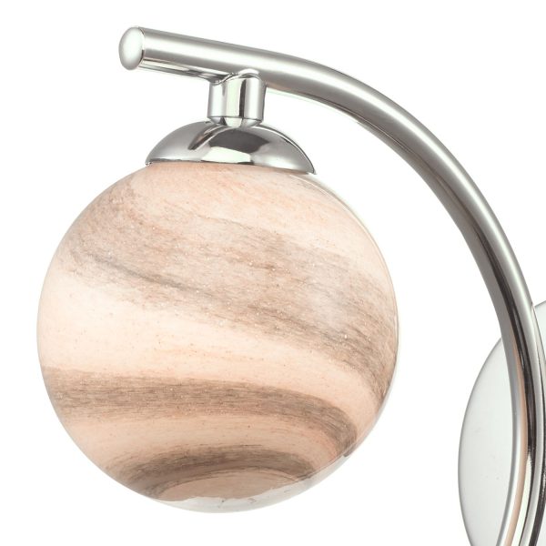 Atiya Wall Light Polished Chrome With Planet Style Glass - Image 4