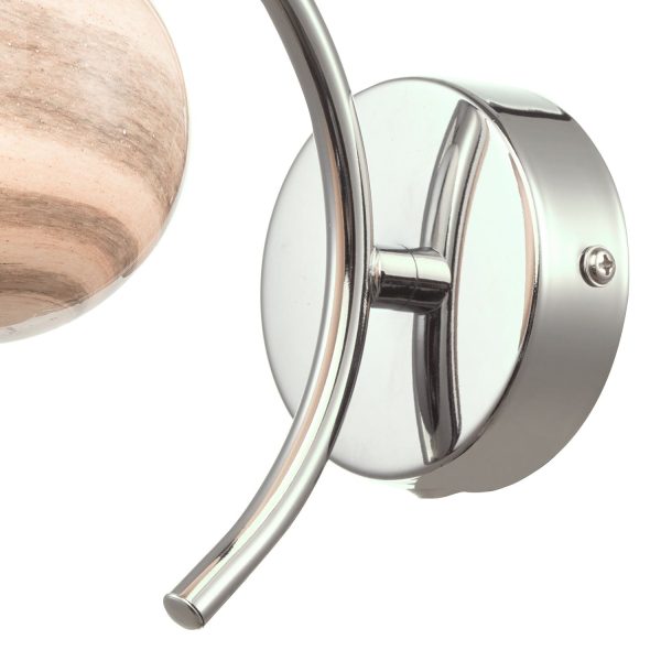 Atiya Wall Light Polished Chrome With Planet Style Glass - Image 5