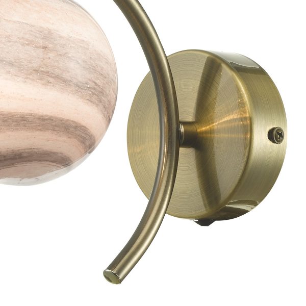 Atiya Wall Light Antique Brass With Planet Style Glass - Image 5