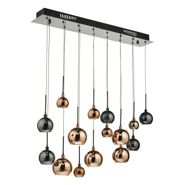 Aurelia 15lt Bar Pendant Black Chrome & Multi Colour