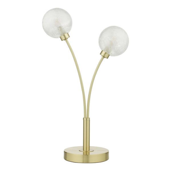 Avari 2 Light Table Lamp Satin Brass Glass - Image 4