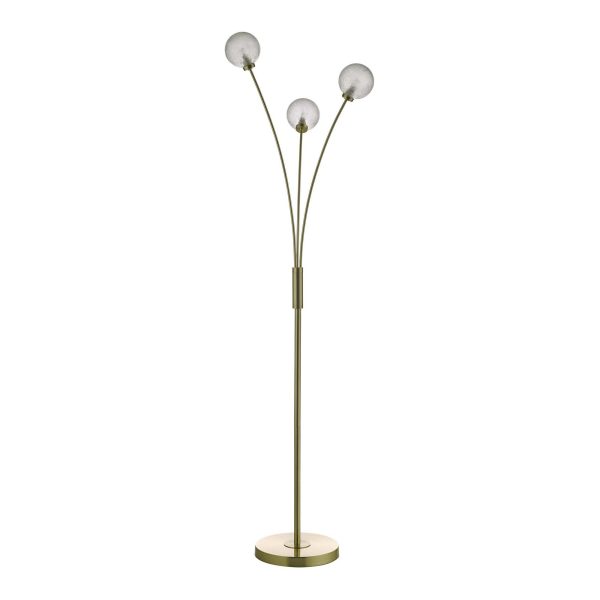 Avari 3 Light Floor Lamp Satin Brass And Clear Frosted Glass - Image 2