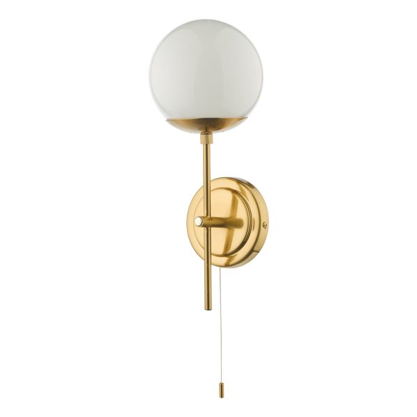 Bombazine Wall Light Natural Brass Opal Glass - Image 2