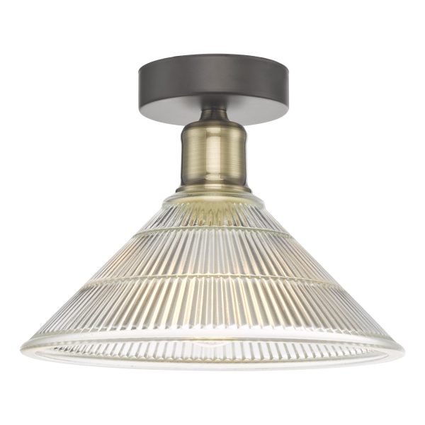 Boyd 1 Light Flush Antique Brass with Glass Shade