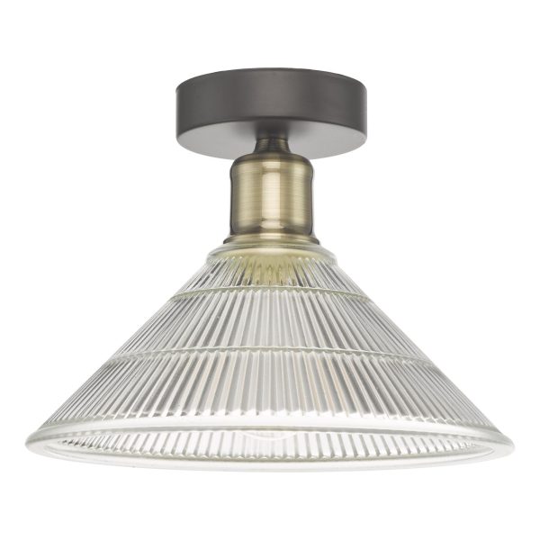 Boyd 1 Light Flush Antique Brass with Glass Shade - Image 2