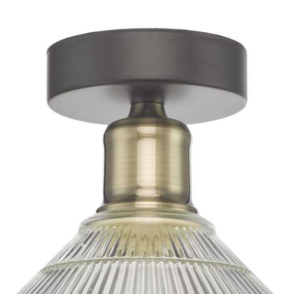 Boyd 1 Light Flush Antique Brass with Glass Shade - Image 5