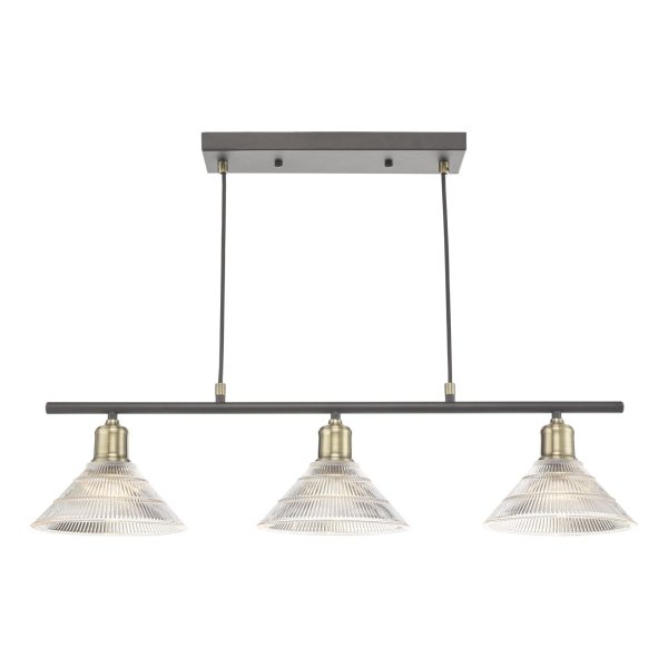 Boyd 3 Light Bar Antique Brass with Glass Shade - Image 3