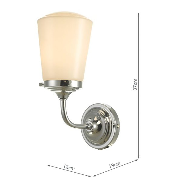 Caden wall Light Polished Chrome Opal Glass IP44 - Image 7