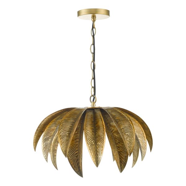 Cara 1 Light Pendant Antique Gold - Image 2