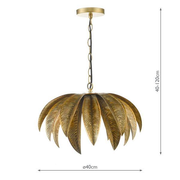 Cara 1 Light Pendant Antique Gold - Image 5