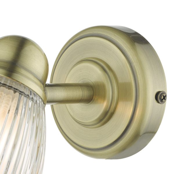 Cedric Single Spotlight Antique Brass Glass IP44 - Image 5