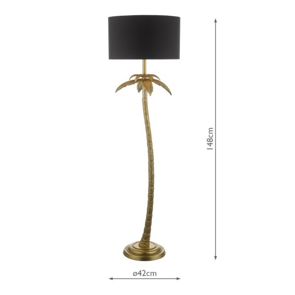 Coco Floor Lamp Antique Gold With Shade - Image 7