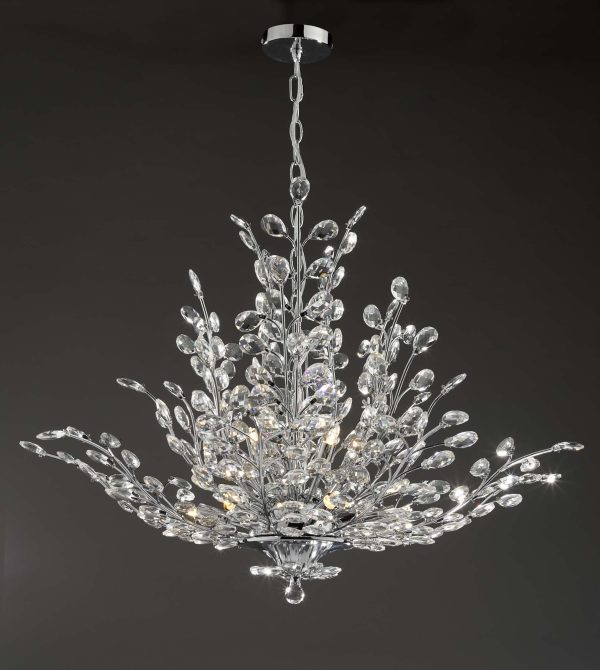 Cordelia 9 Light Pendant Polished Chrome & Crystal - Image 7