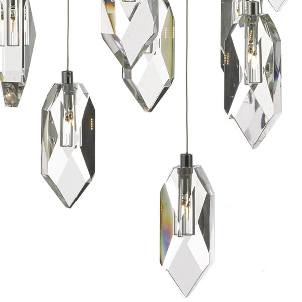 Crystal 18lt Cluster Pendant Polished Chrome & Crystal - Image 3