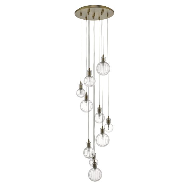 Dita 10lt Cluster Pendant Brass & Glass - Image 2