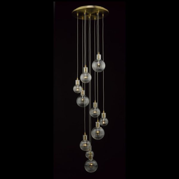 Dita 10lt Cluster Pendant Brass & Glass - Image 3