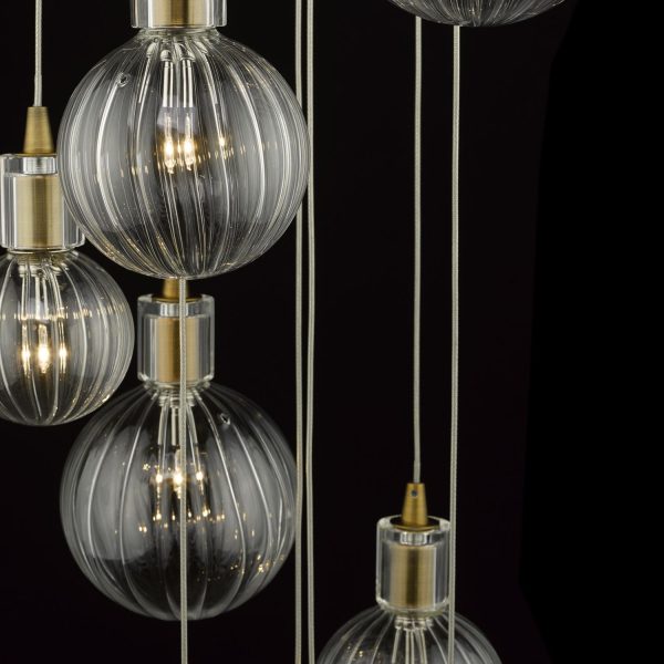 Dita 10lt Cluster Pendant Brass & Glass - Image 5