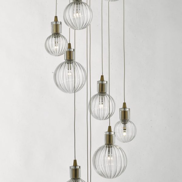 Dita 10lt Cluster Pendant Brass & Glass - Image 6