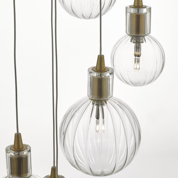 Dita 10lt Cluster Pendant Brass & Glass - Image 7