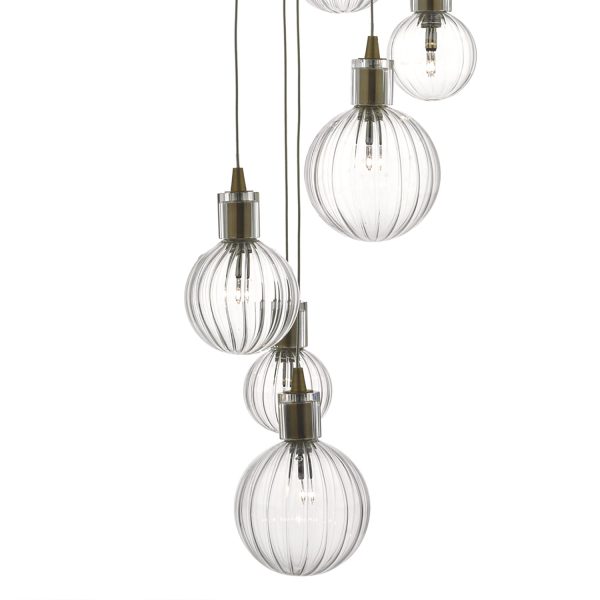 Dita 10lt Cluster Pendant Brass & Glass - Image 8