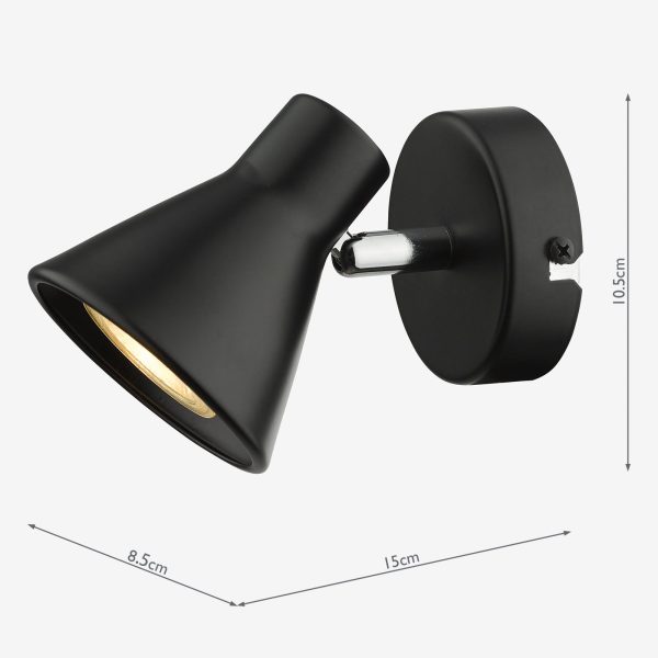 Diza Single Spotlight Matt Black - Image 6