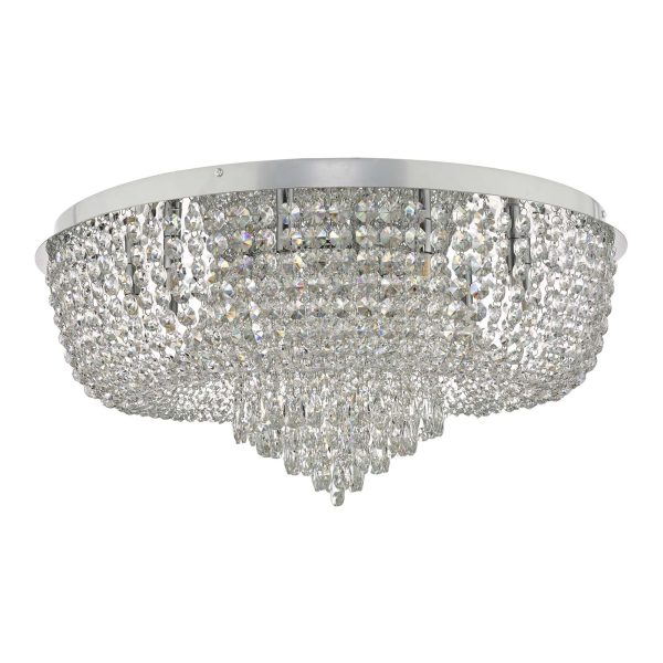 Eitan 12 Light Beaded Flush Clear and Polished Chrome - Image 2