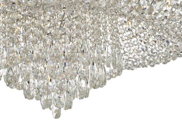 Eitan 12 Light Beaded Flush Clear and Polished Chrome - Image 4