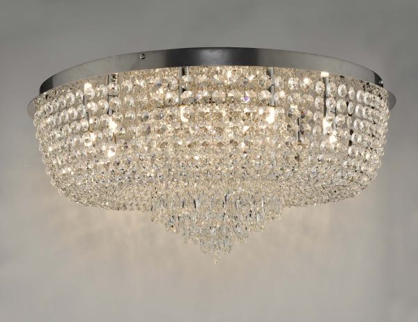 Eitan 12 Light Beaded Flush Clear and Polished Chrome - Image 6