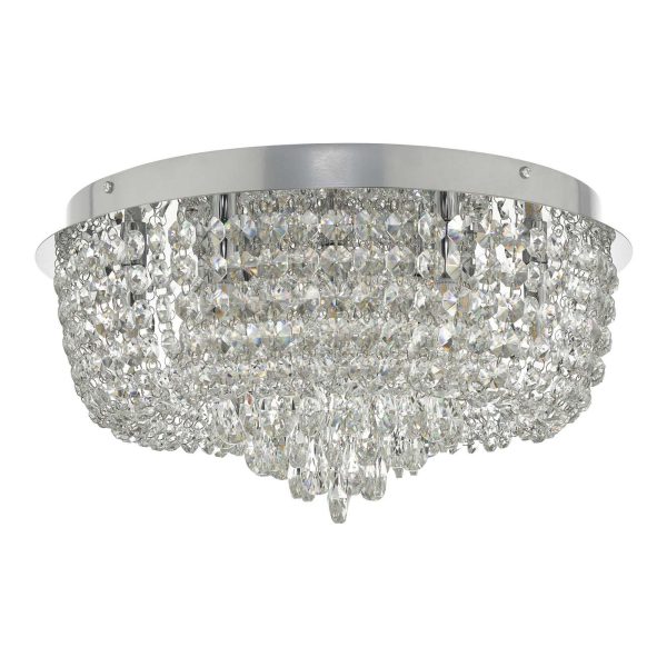 Eitan 9 Light Beaded Flush Clear and Polished Chrome - Image 2