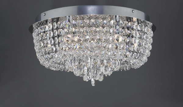 Eitan 9 Light Beaded Flush Clear and Polished Chrome - Image 5