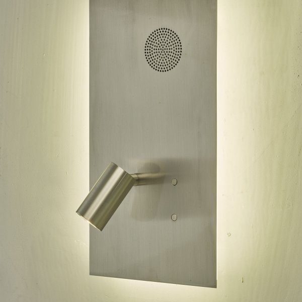 Eta Wall Light Satin Nickel LED C/W Speaker - Image 4