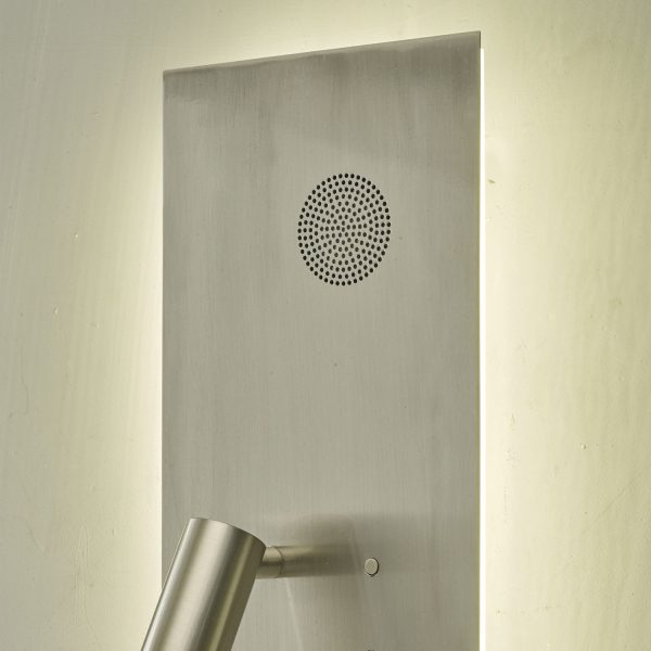 Eta Wall Light Satin Nickel LED C/W Speaker - Image 5