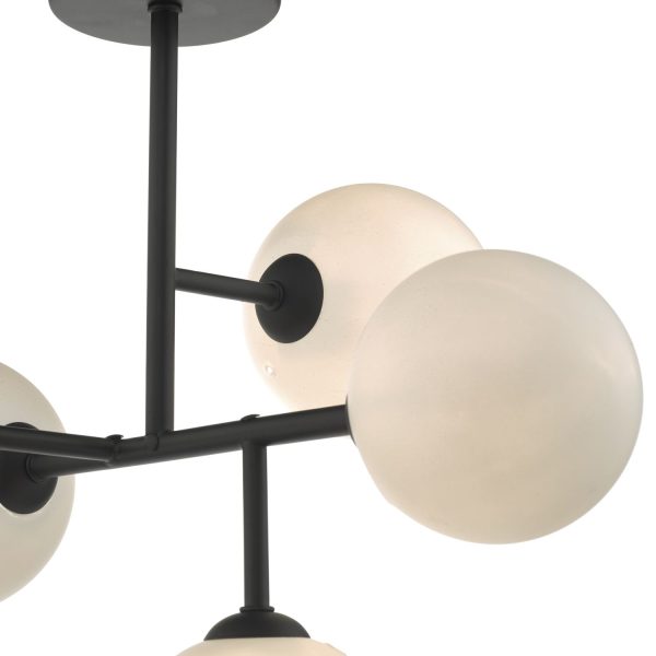 Euan 5lt Semi Flush Black & Opal Glass - Image 5