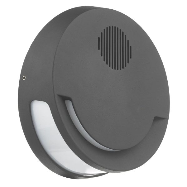 Euba Outdoor Wall Light Grey C/W Speaker LED IP44 - Image 2