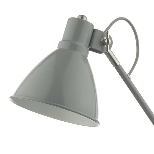 Eunice Task Lamp Grey & Satin Nickel - Image 3