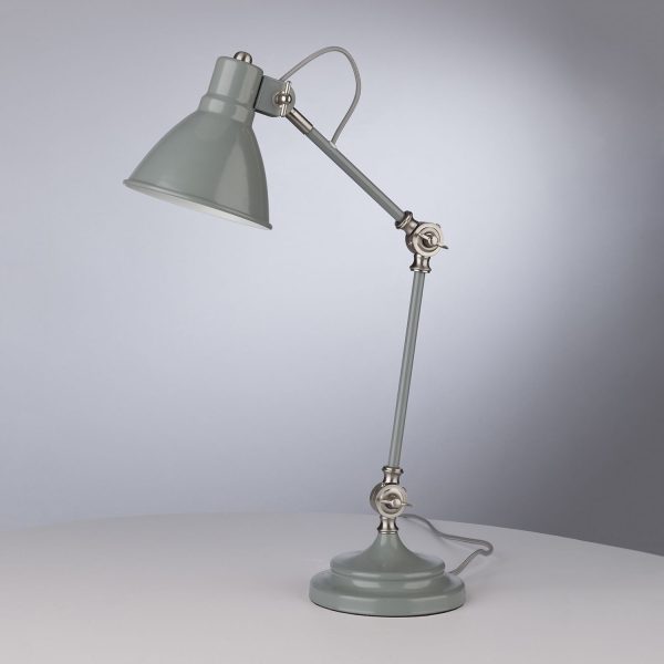 Eunice Task Lamp Grey & Satin Nickel - Image 6