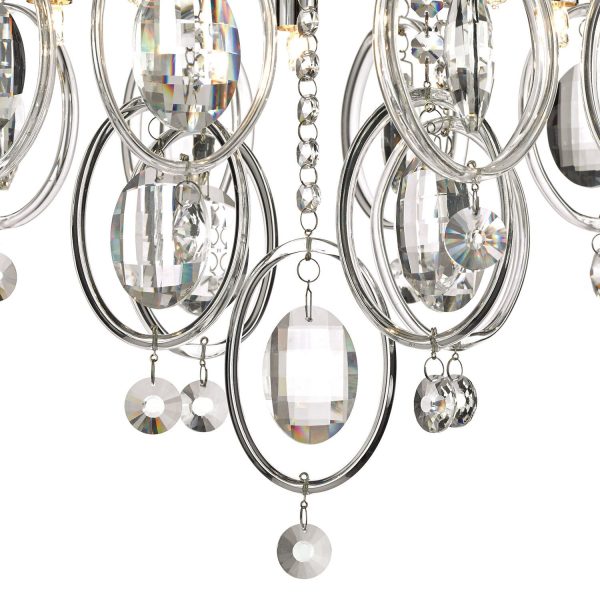 Evangeline 5 Light Flush Polished Chrome & Crystal - Image 3