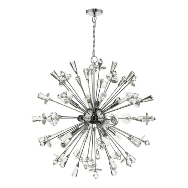 Exodus 8 Light Pendant Polished Chrome Crystal - Image 2