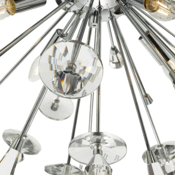 Exodus 8 Light Pendant Polished Chrome Crystal - Image 4