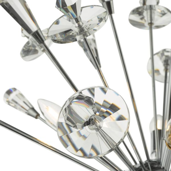 Exodus 8 Light Pendant Polished Chrome Crystal - Image 5