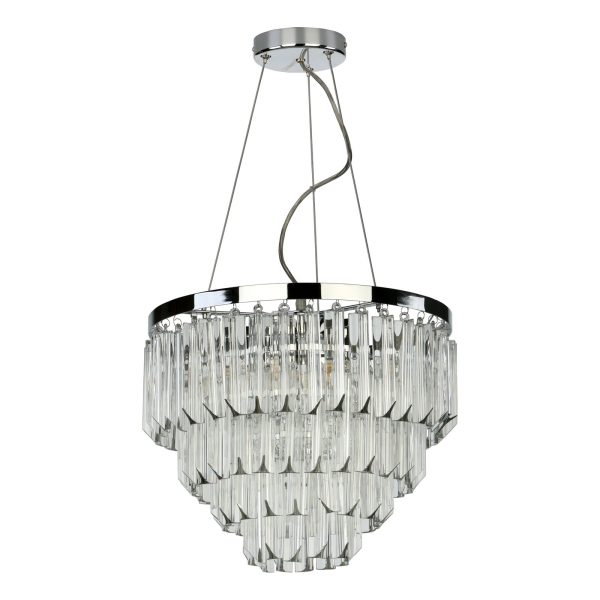 Fame 5 Light Pendant Polished Chrome Glass - Image 2