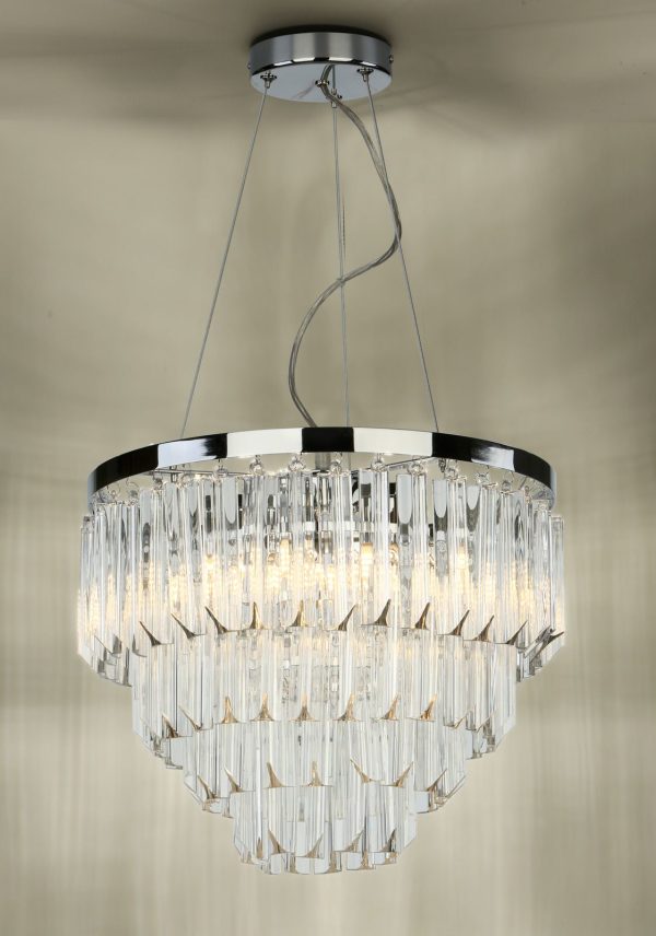 Fame 5 Light Pendant Polished Chrome Glass - Image 3