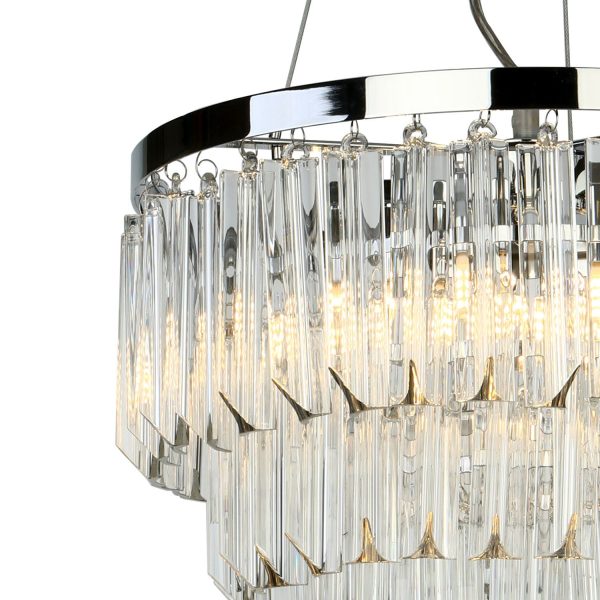 Fame 5 Light Pendant Polished Chrome Glass - Image 4