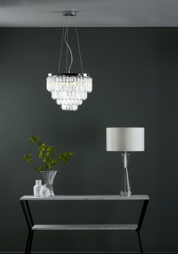 Fame 5 Light Pendant Polished Chrome Glass - Image 7