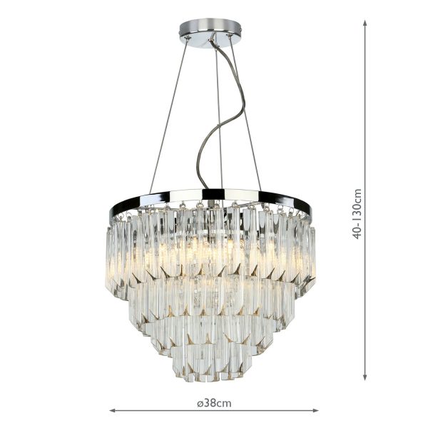 Fame 5 Light Pendant Polished Chrome Glass - Image 10