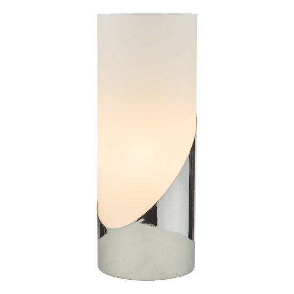 Faris Touch Table Lamp Polished Chrome Opal Glass